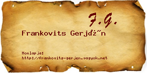 Frankovits Gerjén névjegykártya